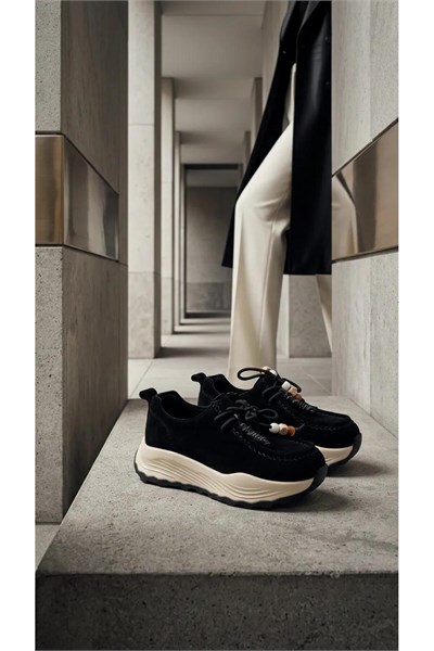 Guja 26K335 Siyah Süet Kadın Sneaker