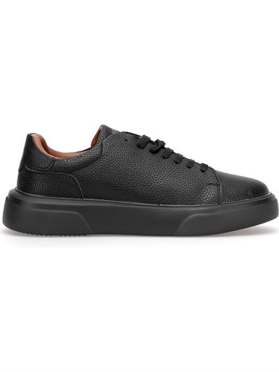 Lufian Tommy Siyah Erkek Deri Sneaker