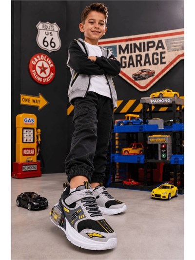 Minipa Garage Gümüş Erkek Çocuk Garaj Tabanlı Çift Metal Arabalı Ortopedik Spor Ayakkabı