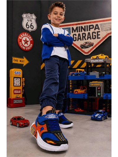 Minipa Garage Mavi Erkek Çocuk Garaj Tabanlı Çift Metal Arabalı Ortopedik Spor Ayakkabı