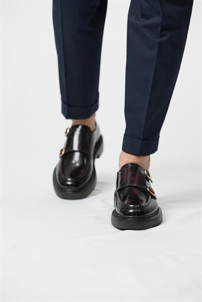 Tetri 0K575 Gody Model Hakiki Deri El Yapımı Erkek Bordo Açma Casual Ayakkabı