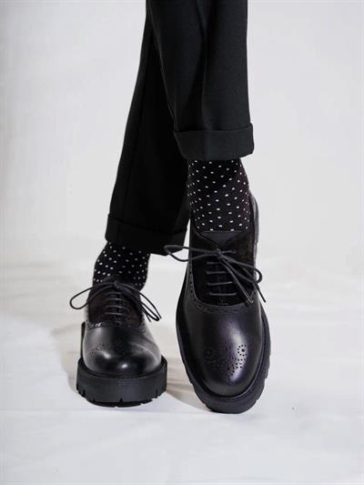 Tetri CL029 Edwin Model Gerçek Deri El Yapımı Erkek Siyah Casual Ayakkabı