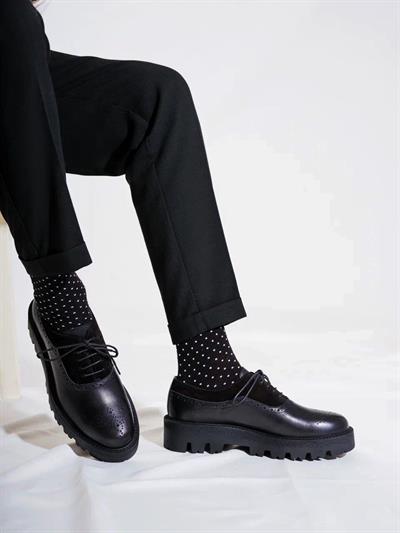 Tetri CL029 Edwin Model Gerçek Deri El Yapımı Erkek Siyah Casual Ayakkabı