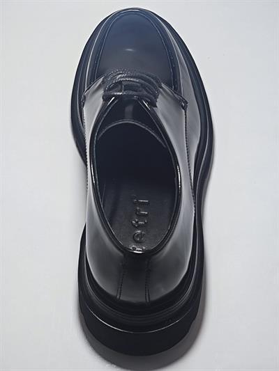 Tetri H432 İtalyan Model Hakiki Deri El Yapımı Erkek Siyah Açma Casual Ayakkabı