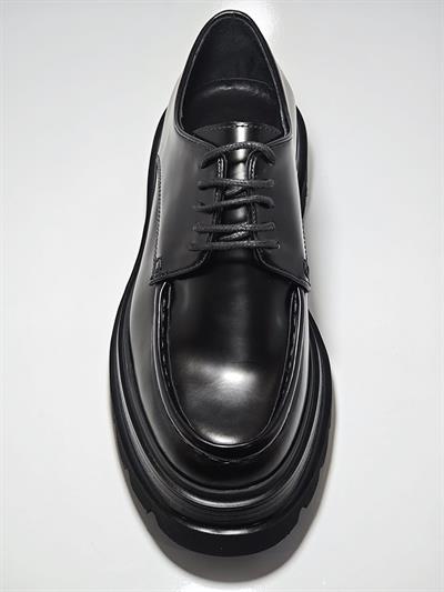 Tetri H432 İtalyan Model Hakiki Deri El Yapımı Erkek Siyah Açma Casual Ayakkabı