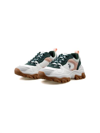 Us Polo Assn. Tracky 5FX 1019477352 Beyaz-Yeşil Kadın Günlük Sneaker