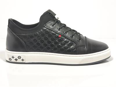 Voyager 6424-1 Siyah Erkek Günlük Deri Casual Ayakkabı