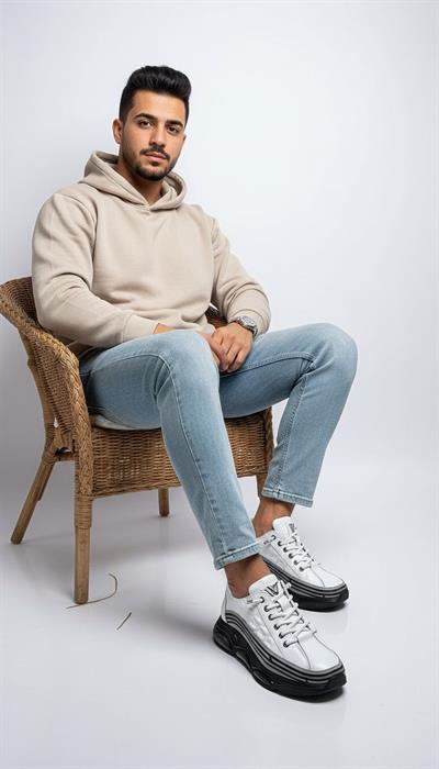 Voyager 6900 Beyaz Erkek Deri Günlük Sneaker