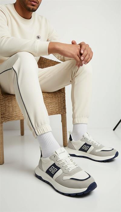 Voyager E435 Krem Erkek Deri Günlük Sneaker
