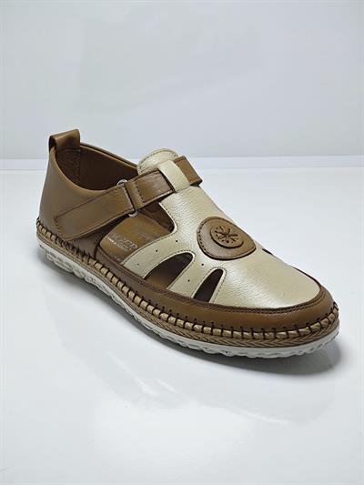 Voyager Z520 Taba Kadın Günlük Deri Comfort Sandalet