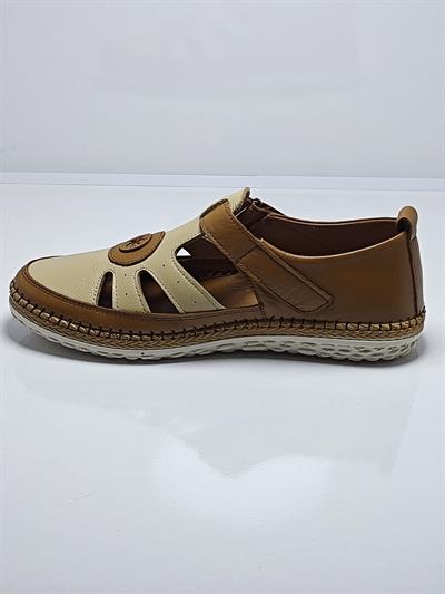 Voyager Z520 Taba Kadın Günlük Deri Comfort Sandalet