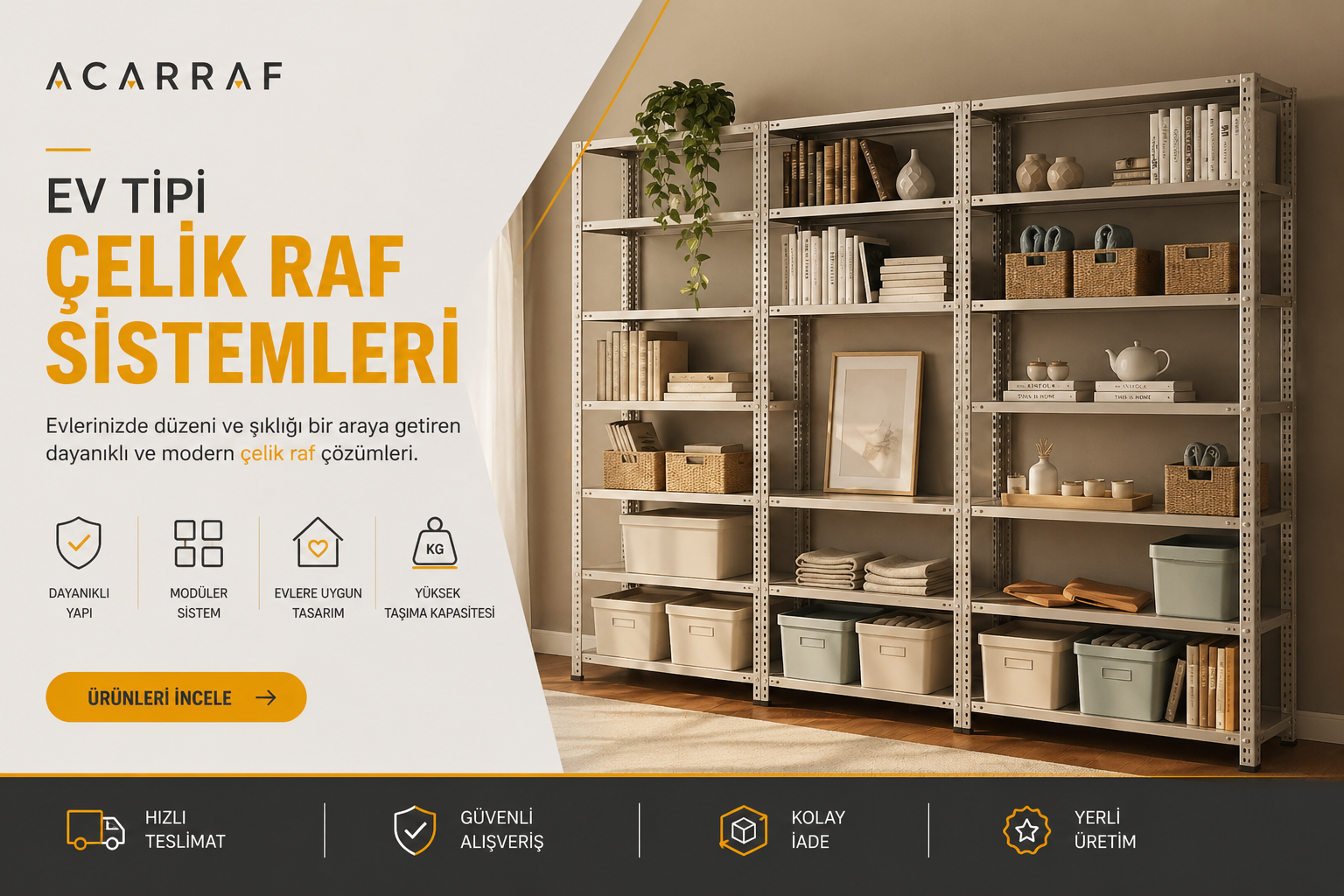 Ev Tipi Çelik Raf Sistemleri