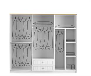 Klas 6 Kapaklı Dolap Gardırop %100 MDF