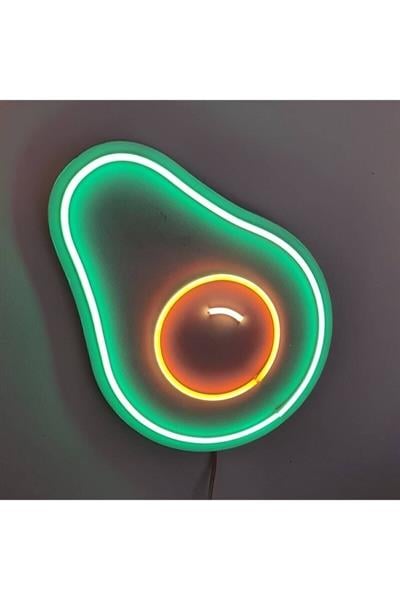 Avokado Figürlü Neon Tabela – Healthy Café & Smoothie Bar LED Dekor