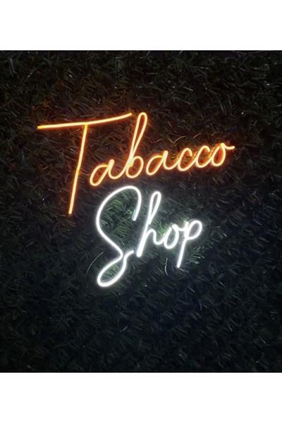 LED Neon “Tabacco Shop” Yazılı Tabela – Turuncu Beyaz Işıklı