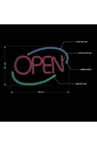 OPEN Yazılı Neon LED Tabela | İşletme Açık Tabelası | Global Tabela
