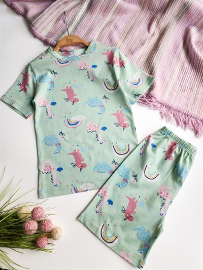 Gökkuşağı Şortlu Pijama Takımı