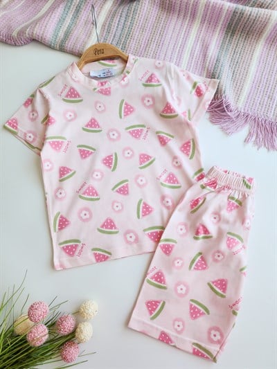 Karpuz  Desenli Şortlu Pijama Takımı