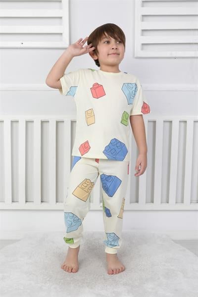 LEgo Desenli Yazlık Pijama Takımı