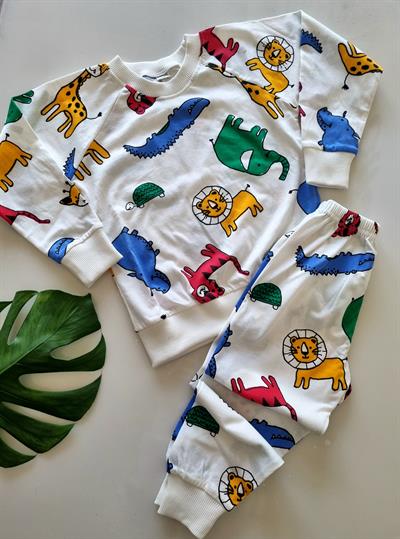 Mevsimlik Hayvan Desenli Pijama Takımı