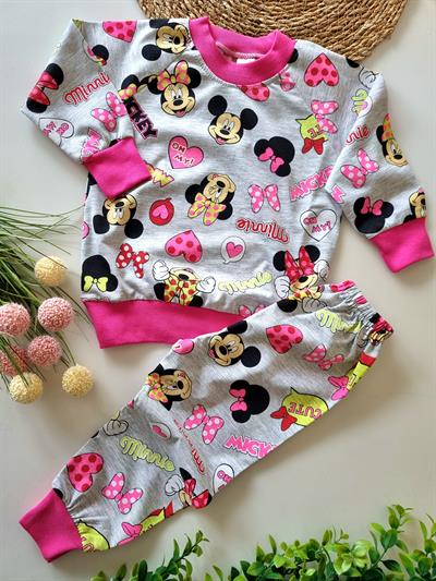 Pembe Minnie Desenli Mevsimlik Pijama Takımı