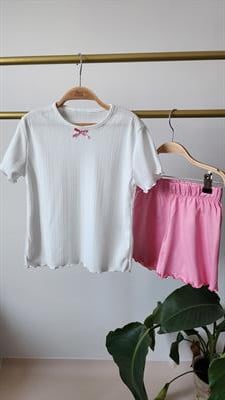 Pembe Şortlu Pijama Takımı