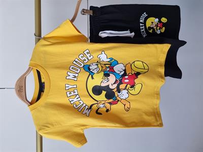 Sarı Mickey Mouse Şortlu Takım