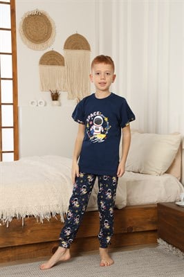 Space Desenli Yazlık Pijama Takımı