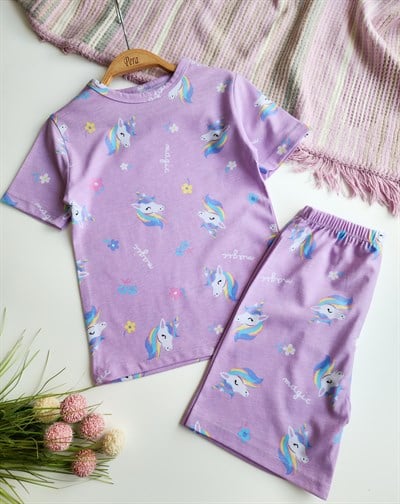 Unicorn Şortlu Pijama Takımı