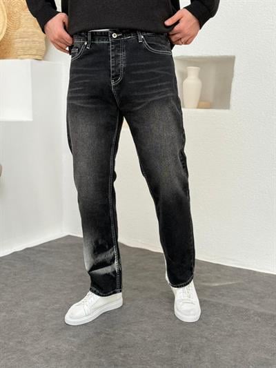Beyaz Dikişli Baggy Jean