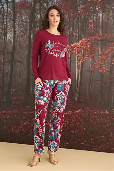 Çiçek ve Yaprak Desenli 