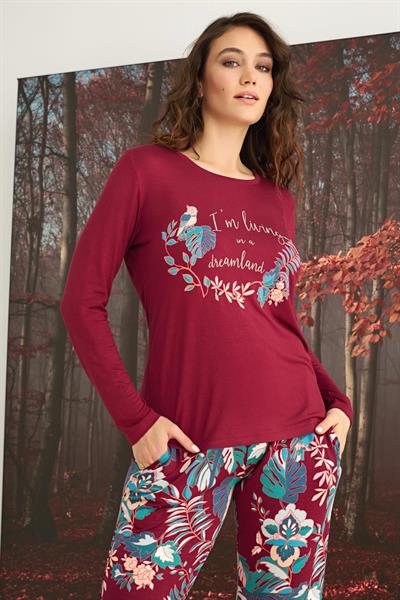 Çiçek ve Yaprak Desenli 