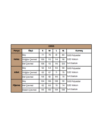 Desenli 3lü Alt Üst Takım