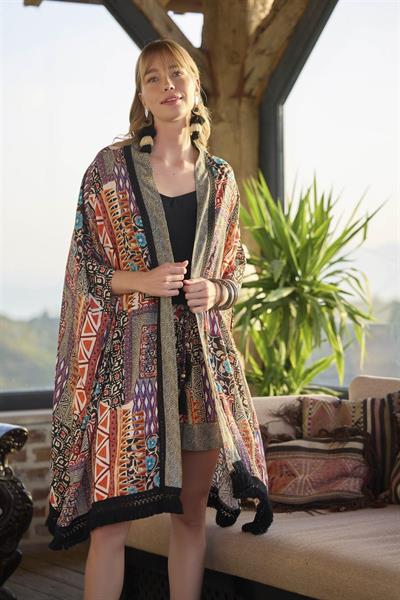 Etnik Desenli 3lü Alt Üst Takım