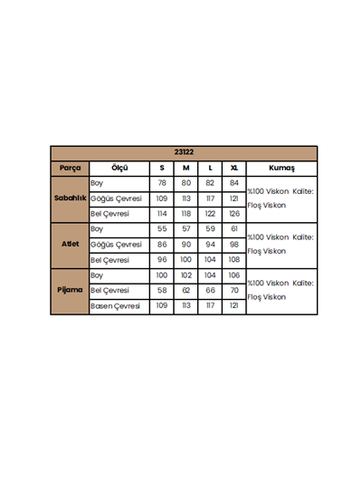 Etnik Desenli 3lü Pijama Takımı