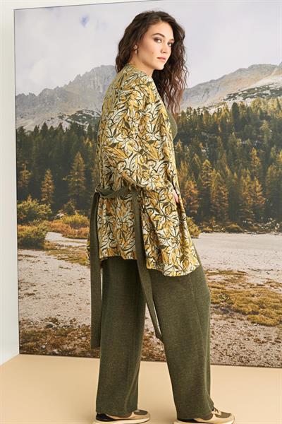 Yaprak Desenli 3lü Alt Üst Takım