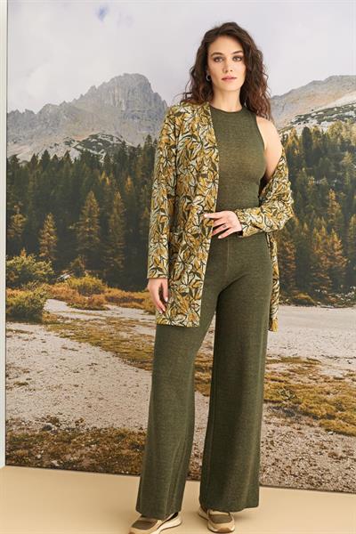 Yaprak Desenli 3lü Alt Üst Takım