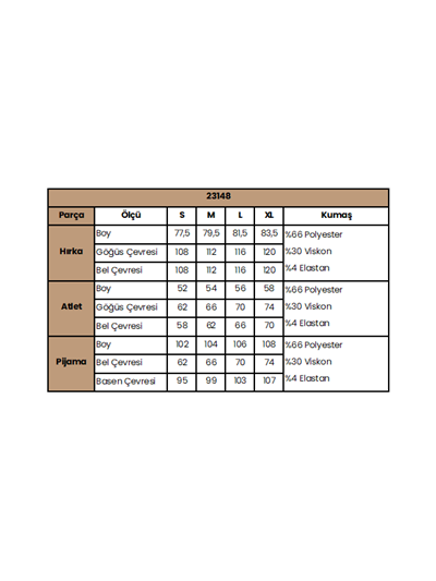 Yaprak Desenli 3lü Alt Üst Takım