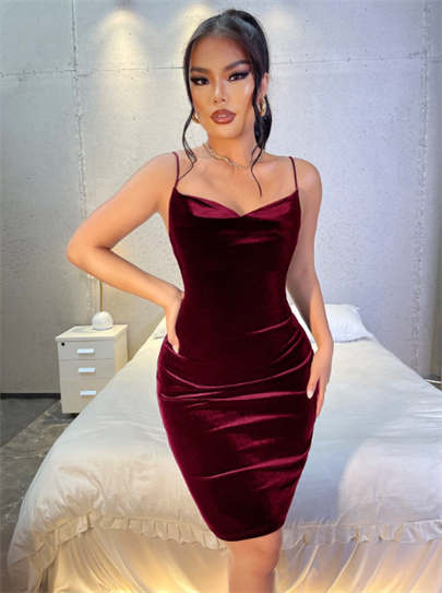 SXY Velvet Cami Bodycon Dress