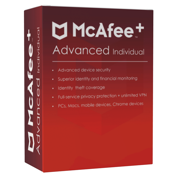 McAfee+ Advanced Individual 2025 | Unlimited Devices | 1 Year | Europe | UK