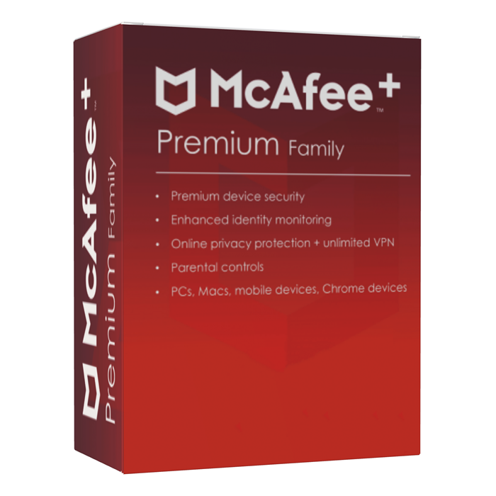 McAfee+ Premium Family 2025 | Unlimited Devices | 1 Year | Europe | UK