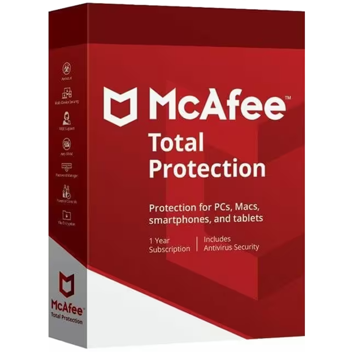 McAfee Total Protection 2025 | 10 Devices | 1 Year | Europe | UK