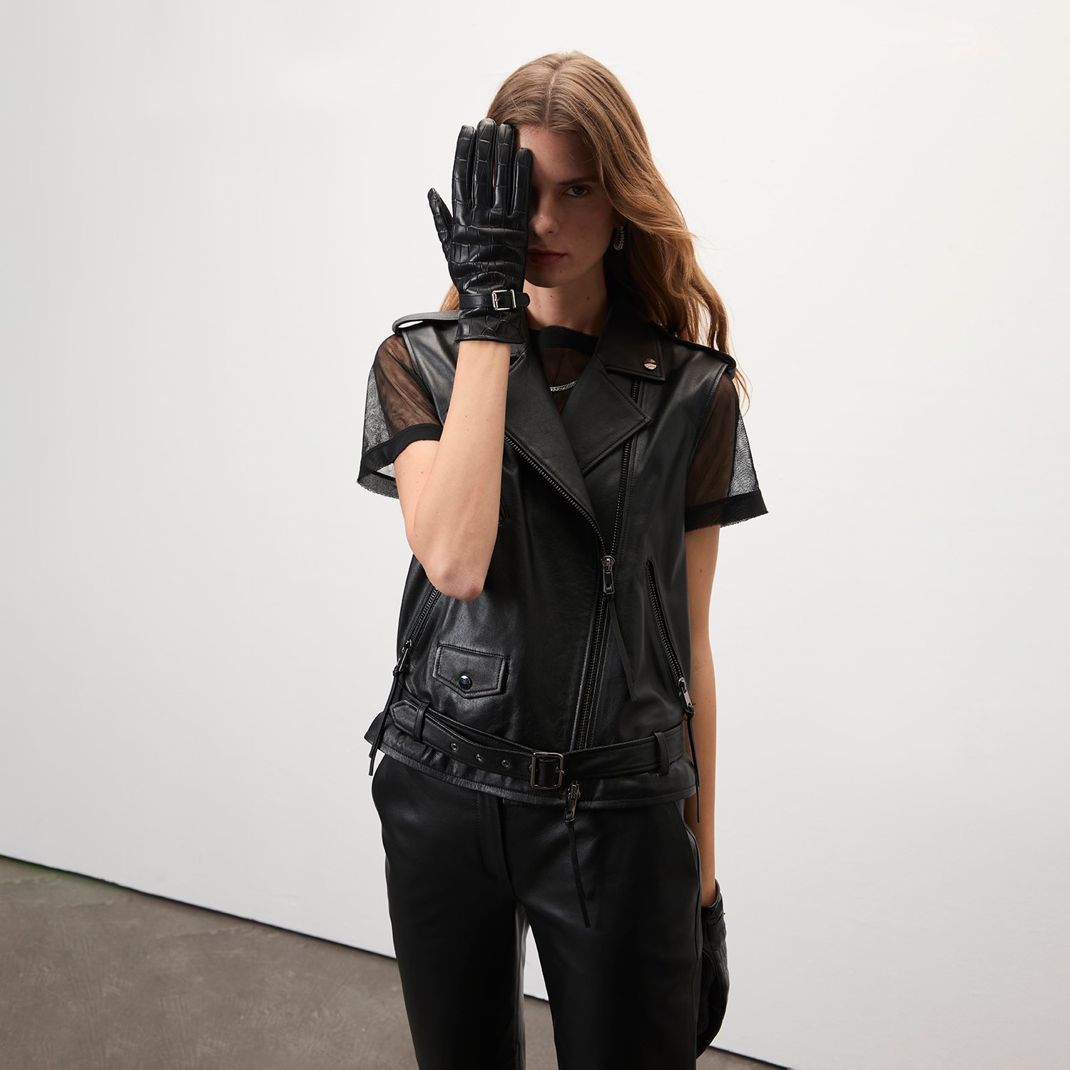 Alikae Siyah Kadın Deri Yelek