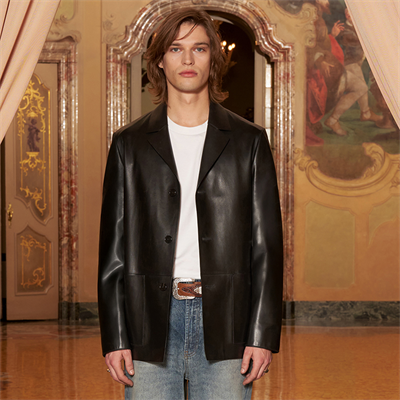 KeinxDesa Siyah Erkek Deri Ceket