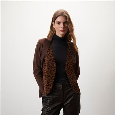 Liona Leopar Baskılı Kadın Çift Taraflı Yelek
