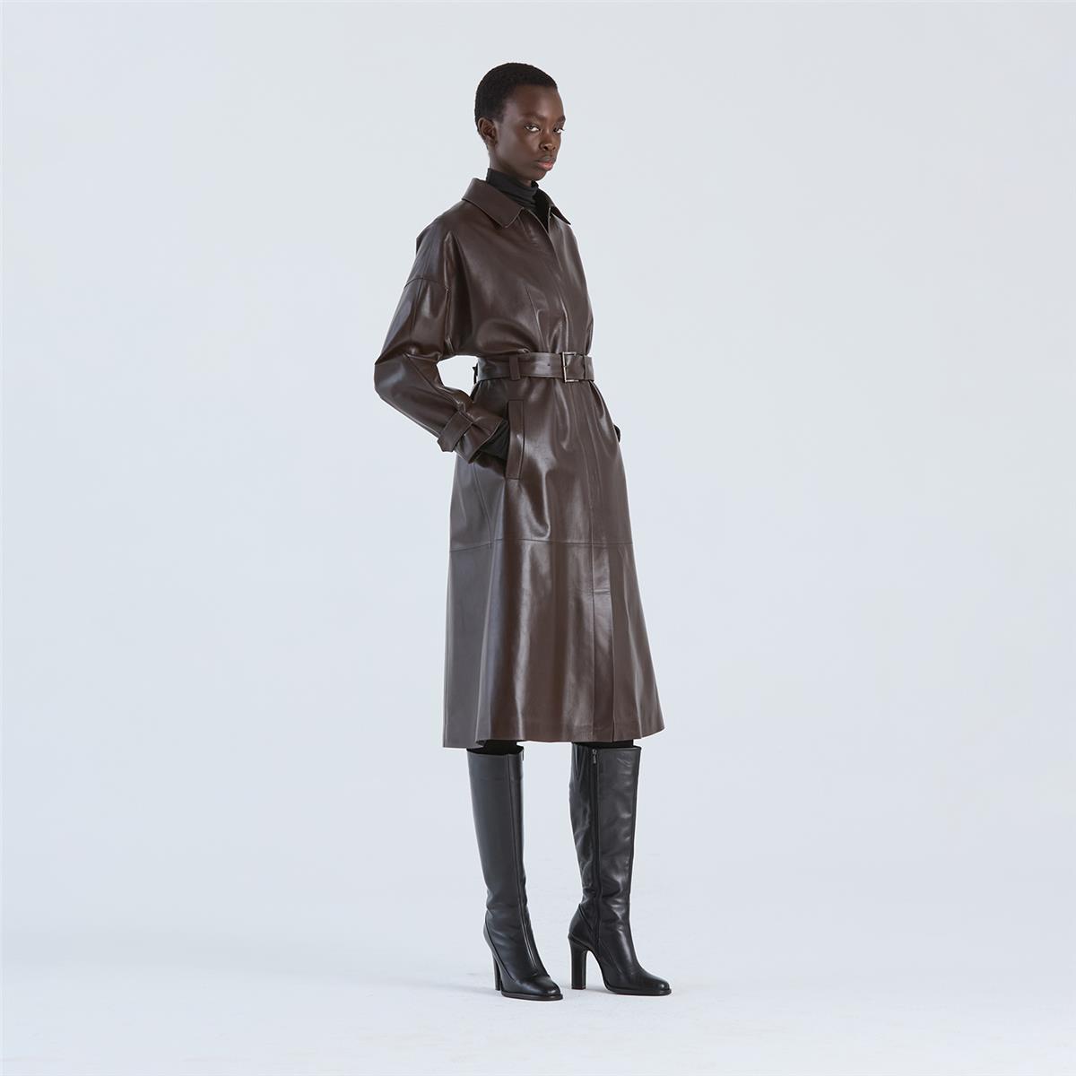 GROTE LEDER レザー ジャケット 48 K14708| Bat Sleeves Coat