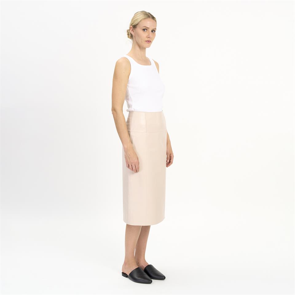 K14416 | Leather Bell-Shaped Skirt