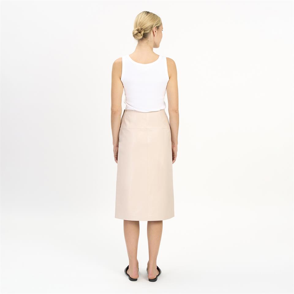 K14416 | Leather Bell-Shaped Skirt