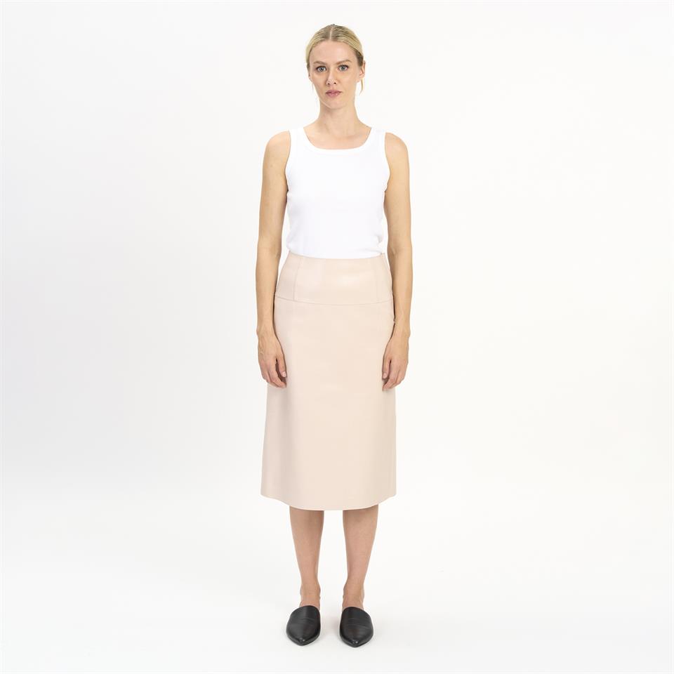 K14416 | Leather Bell-Shaped Skirt