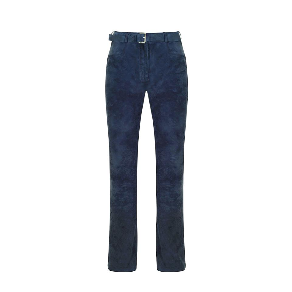 K14428 | Leather Trapese Leg Pants